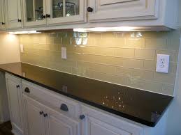 glass subway tile kitchen backsplash