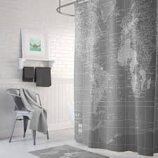 There is just one standard shower curtain size to fit most baths and showers. World Map Shower Curtain Apollobox