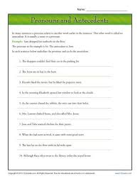 Pronouns And Antecedents Pronoun Agreement Worksheet Pronouns Middle School Pronouns Lesson Nouns And Pronouns