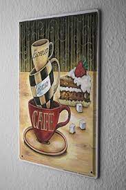 plaque emaillee decor de cuisine gateau au chocolat paroi metallique signes 20x30 cm amazon fr cuisine maison cool kitchens decor decorative signs