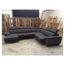 Wooden chair sofa bed functional furniture home room sleep foldable. Leather Corner Set L Shape Sofa Pullout Seater Shopee Malaysia
