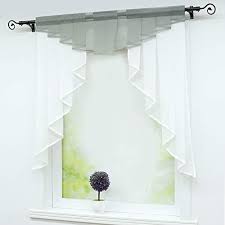 Sunshine embellished tier and swag window curtain set, 57x36. Joyswahl Sheer Valances Curtains Voile Swag Curtain Rod Pock Pleated Roman Shades For Kitchen Living Room Bedroom Dining Decor 1pc Gray W39 X H39inch Buy Online At Best Price In Uae