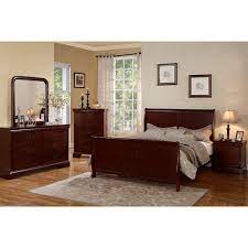 Cherry house furniture galleries features a large selection of quality living room, bedroom, dining room, home office, and entertainment furniture as well as mattresses, home decor and accessories. Bedroom Furniture Modern Cherry Queen Size Bed Dresser Mirror Nightstand 4pc Set Curved Panel Sleigh Bed Walmart Com Walmart Com