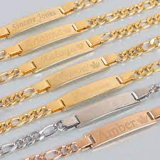 14k Gold Plated Baby Bracelet Personalized Child Id Bracelet Etsy