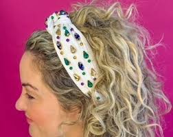 White Jeweled Mardi Gras Headband