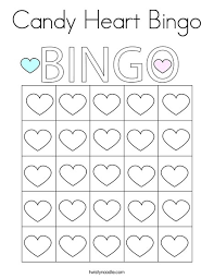 This set of alphabet dot coloring pages includes every letter. Candy Heart Bingo Coloring Page Twisty Noodle