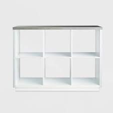 6 Cube Storage Organizer With Faux Concrete Surface Top White Threshold In 2021 Cube Storage Cubby Storage Shelves