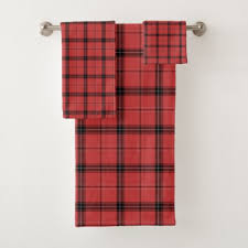 Black And Red Checkered Pattern Red And Black Plaid Tartan Checkered Pattern Bath Towel Set Zazzle Com Patterned Bath Towels Holiday Patterns Tartan Christmas