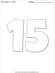Color the number 15 coloring page. Giant Number 15 Coloring Page Made By Teachers