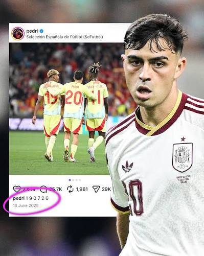 Over one year ago, Pedri posted on Instagram with the caption “19 07 26”…  The date of the World Cup final 📲 Tonight, he and Spain made it. 🤯👏