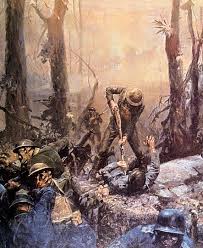 World War I American Marines In The By Everett War Art Combat Art World War I