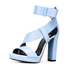 Women S Light Blue Block Heel Sandals Open Toe Ankle Strap Heels Image 1 Blue Open Toe Heels Size 12 Women Shoes Size 11 Women Shoes
