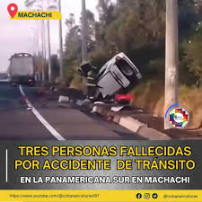 TRES FALL3CIDOS EN ACCIDENTE DE TRÁNSITO Dos vehículos chocaron en  #Machachi la madrugada de este viernes 16 de agosto del 2024. Por el mortal  siniestro de tránsito se cerró la Panamericana Sur ...