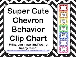 Super Cute Chevron Behavior Clip Chart