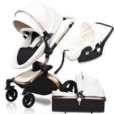 More Gifts Free Ship Brand Baby Stroller 3pcs 3 In 1 Baby Stroller Leather Pram Eu Car Seat Bassinet Newborn Car Babyfond Baby Strollers Leather Baby Stroller
