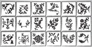 Corak seni rupa tradisional merupakan corak turun temurun. Floral Ornaments Vector Silhouettes Clip Art