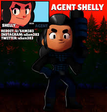 Uhh it took like 3 hours on ibispaint so about the last poll, halloween shelly was in lead so here it is. Skin Idea Agent Shelly Brawlstars