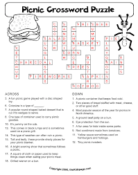 Here's a very simple, but related, puzzle called book nook you. Picnic Crossword Puzzle Answers Free Printable Learning Activities For Kids Printable Colouring Sheets