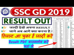 Ssc Gd Constable Result 2019 Declared Merit List Cutoff