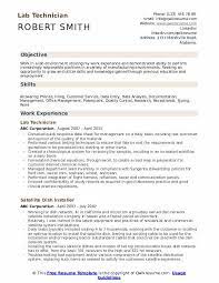 Lab Technician Resume Samples Qwikresume