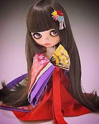 custom blythe kaguya japanese fairy tale she s born from a bamboo and she s the strange fact that she returns to a blythe dolls japanese costume blythe