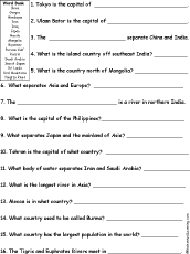 Example ks2 paris basin geography worksheet from b&c educational. Asia Enchantedlearning Com