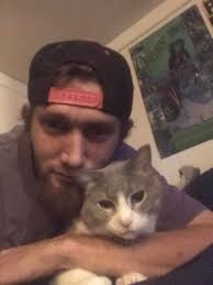 After work cuddle time with my cat mew