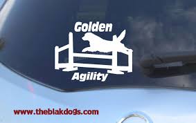 Golden Retriever Agility Jump Vinyl Sticker Car Decal Dog Etsy Custom Vinyl Stickers Coloring Stickers White Vinyl Sticker