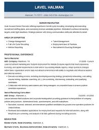 Senior Recruiter Resume Example Employment Recruiting Consultant