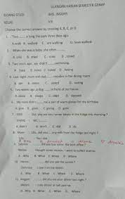 Kunci jawaban ulangan harian bahasa inggris kelas 8. Tolong Dijawab Soal Ulangan Harian Kelas 8 Bahasa Inggris Brainly Co Id