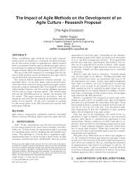 Keep reading and find out what it is and even acquire extra tips for writing a good quality one. Pdf The Impact Of Agile Methods On The Development Of An Agile Culture Research Proposal The Agile Evolution