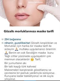 Goz Akti Morluklarina Maske Tarifi Ciktbakimi Gozaltimorlugu Cilt Bakimi Cilt Bakimi Tuyolari Dogal Cilt