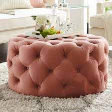 Cocktail ottoman ottomans & storage ottomans : Tufted Ottoman Pink Velvet Ottoman Coffee Table Tufted Cocktail Ottoman Round Ottoman Pouf Small In 2021 Round Ottoman Tufted Ottoman Ottoman Decor