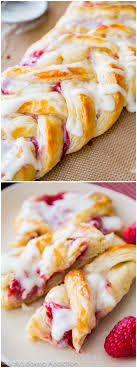 A halo of perfectly sweet cream cheese frosting ties everything. Iced Raspberry Pastry Braid Sally S Baking Addiction
