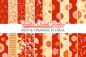 Floral fabrics are versatile as much as they are lovely, which is why we have such a massive collection! Red And Orange Floral Digital Paper Red And Gold Floral Patterns Flowers