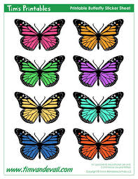 Butterfly Stickers Tim S Printables Butterfly Printable Butterfly Template Butterfly Cutout