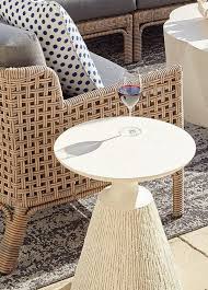Coron Side Table Frontgate In 2020 Outdoor Living Room Rectangle Dining Set Dining Chair Cushions