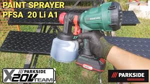 Parkside Cordless Paint Sprayer Striekacia Pistoľ Pfsa 20 Li A1 X20v Team Youtube