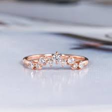 Rose Gold Wedding Band Unique Curved Wedding Band Diamond Etsy In 2020 Gold Wedding Bands Women Gold Wedding Band Diamond Wedding Bands