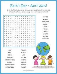 Earth Day Word Search Puzzle With A Secret Message Celebrate Earth Day April 22nd With A Fun Littl Earth Day Activities English Worksheets For Kids Earth Day