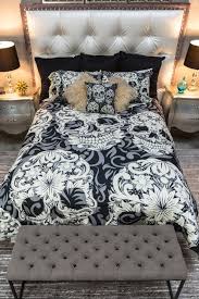 Black And Cream Bedding Set Black And Grey Scroll Skull Cream Bedding Collection Skull Bedding Gothic Home Decor Bedroom Decor