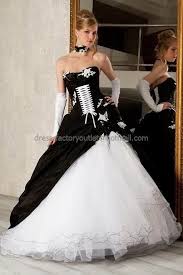 Black And White Theme Party Clothes Gothic Strapless Bridal Ball Gown Black White A Line Wedding Dress Sz 2 4 6 8 10 12 14 Custom Black White Wedding Dress Bridal Ball Gown Bridal Dresses