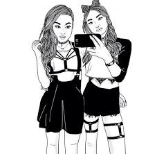 Entdecke rezepte, einrichtungsideen, stilinterpretationen und andere ideen zum ausprobieren. Best Friends Drawing Black And White Girls Novocom Top