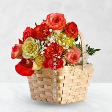 How many flowers to say sorry. Basket Of Happiness Basket Of 30 Mixed Colored Roses Nicely Decorated