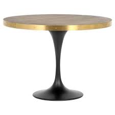 Pearl Industrial Loft Sturdy Black Pedestal Round Oak Top Dining Table 42 D Industrial Dining Room Table Dining Room Industrial Dining Table