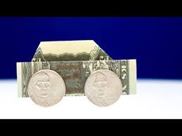Dollar Origami Car How To Easily Fold A Car Out Of Money Youtube Money Origami Dollar Origami Origami Car