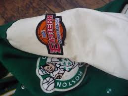 Jayson tatum tips his cap to the nets following poor shooting performance in celtics' game 1 loss. Vintage Leather Baseball Jacket Usa College Jacket Retro Boston Celtics 238147956