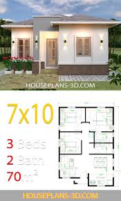 House Design 7x10 With 3 Bedrooms Hip Roof Com Imagens Projectos De Casas Projetos De Casas Pequenas Plantas De Casas