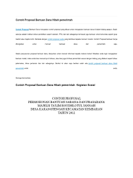 Contoh Proposal Bantuan Dana Hibah Pemerintah Docx