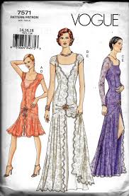 Vogue 7571 Elegant 1920s Flapper Vintage Style Evening Dress Etsy Flapper Dress Pattern Vogue Dress Patterns Evening Dress Fashion